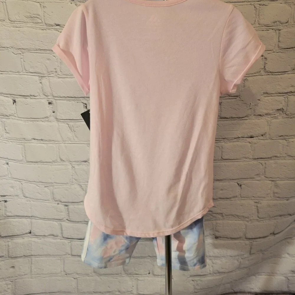 Adidas Tee & Printed Bike Shorts Set